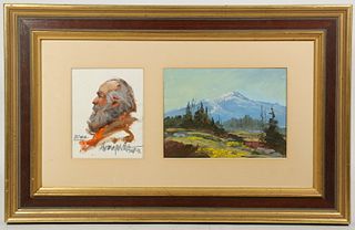 DOUBLE FRAMED WESTERN PAINTINGS