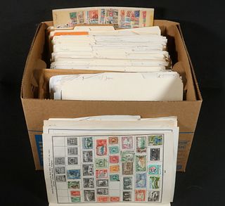 STAMPS: (2) BOXES OF STOCK PAGES, FOREIGN