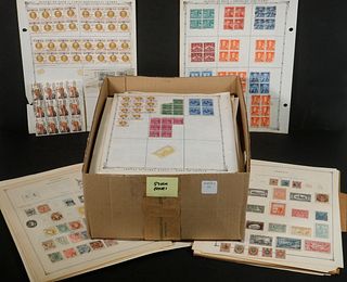 STAMPS: TRAY OF STOCK PAGES, US
