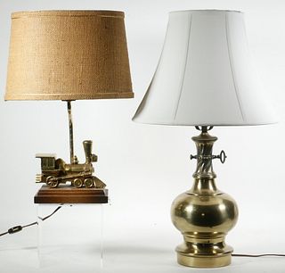 (2) BRASS TABLE LAMPS