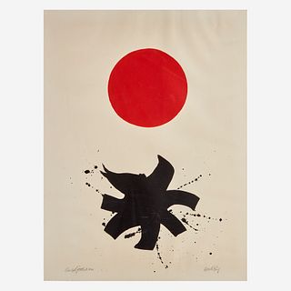 Adolph Gottlieb (American, 1903-1974), , Black Splash Under Red Sphere