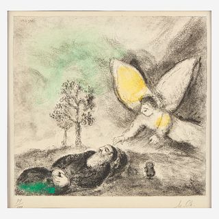 Marc Chagall (French/Russian, 1887-1985), , Élie Touché par un Ange from La Bible
