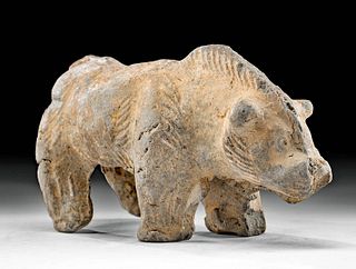 Chinese Han Dynasty Pottery Boar