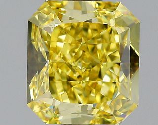 1.53 ct., Fancy Vivid Yellow/VVS1, Radiant cut diamond, unmounted, GM-0884