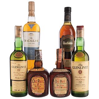 Whisky. a) Grand old parr. b) Glenfiddich. c) The Macallan. d) The Glenlivet. Total de piezas: 6.