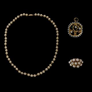 Pearl and 14K Lot
