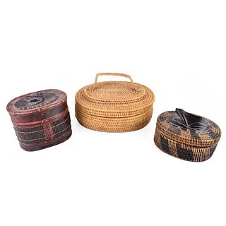Vintage Inuit Hand Woven Baskets