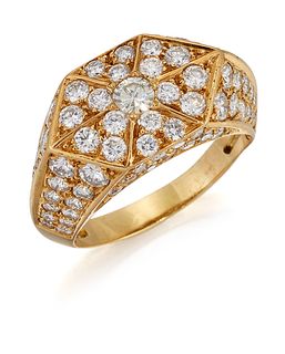 A DIAMOND DRESS RING, a round brilliant-cut diamond within 