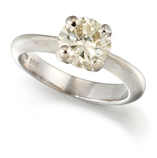 A DIAMOND SINGLE-STONE RING, a round brilliant-cut diamond 