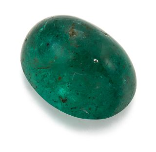 AN OVAL CABOCHON EMERALD, 1.71 carat approximately. 8.12mm 