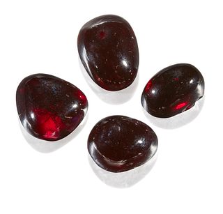 FOUR CARBUNCLE GARNETS, total weight?55.67 carat approximat