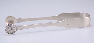 A PAIR OF GEORGE IV SCOTTISH SILVER SUGAR TONGS,?by?Robert 