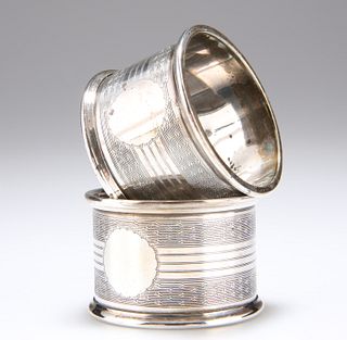 A PAIR OF GEORGE V SILVER NAPKIN RINGS, by?Joseph Gloster L