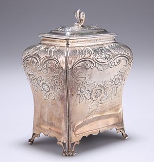 A GEORGE III SILVER CADDY,?probably by Abraham Portal, Lond
