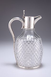 A VICTORIAN SILVER-MOUNTED CUT-GLASS CLARET JUG,?by Plante 
