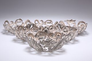 A HARLEQUIN SET OF SIX CHINESE SILVER BOWL MOUNTS, by Wang 
