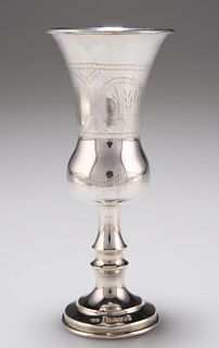 TWO SILVER KIDDUSH CUPS, Chester 1915 and London 1901; toge