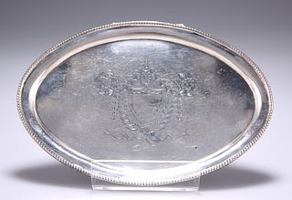 A GEORGE III STYLE SILVER TEAPOT STAND,?by Barker Brothers,