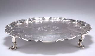 A GEORGE II SILVER SALVER,?by?Denis Langton, London 1732, s