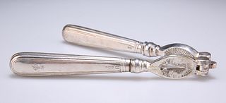 A PAIR OF GEORGE V SILVER-HANDLED NUT CRACKERS,?by?George H