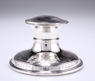 A GEORGE V SILVER CAPSTAN INKWELL,?by?William Hair Haseler,