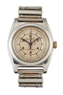 A GENT'S STEEL ROLEX OYSTER PERPETUAL CHRONOMETER, circular