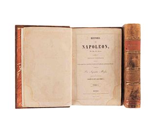 Mr. de Norvins. Historia de Napoleón.México: Impreso por Ignacio Cumplido, 1843. Tomos I-II. 134 láminas. Piezas: 2.