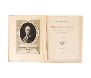 Correspondance du Marquis de Croix. Capitaine Général des Armées de S.M.C. Vice - Roi du Mexique 1737 - 1786. Nantes, 1891. 2 grabados.
