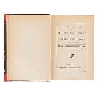 Villacreces de Fosco, Matilde O. Asociación de la Medicina Legal al Derecho Punitivo. Puebla: Imprenta deB. Lara, 1895. 3 tablas