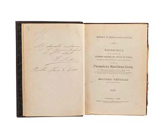 Martínez Baca, Francisco- Vergara, Manuel.Estudios de Antropología Criminal...Puebla, 1892. 7 fotograbados, 3 láms...Dedicado y firmado