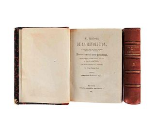 Sineriz, D. Juan Francisco. El Quijote de la Revolución... México, 1863. Tomos I-II. Tres láminas. Piezas: 2.