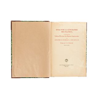 Humboldt, Alejandro de. Essai sur la Géographie des Plantes... México, 1955. Un retrato y una lámina plegada. Edición de 510 ejemplares