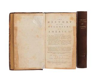 Exquemelin, Alexandre Olivier. The History of the Bucaniers of America. London: Printed for T. Evans, 1774. Tomos I-II. Piezas: 2.