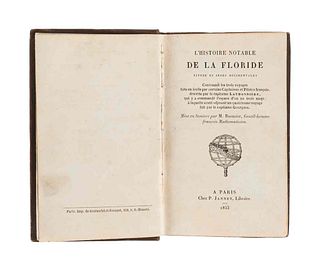 Laudonnière, Rene Goulaine de/Navarin, Charles. L'Histoire Notable de la Floride/Les Aventures de Don Juan de Vargas...2 obras en 1 vol