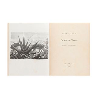 Velázquez Andrade Manuel - Orozco, José Clemente. Cuadros Vivos. Tlaxcala, 1936. Ejemplar 178. Dedicatoria y dibujo de Orozco.