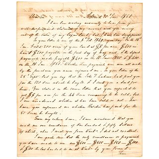 Scarce 1851 HENRY CLAY Financial Related Autograph Letter Signed