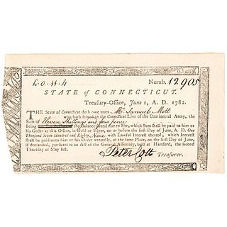 1782 PETER COLT Signed Connecticut Revolutionary War Service Pay Order 