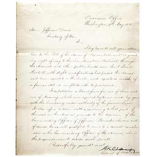 1859 JEFFERSON DAVIS Pre Civil War Autograph Note Signed as US Secretary of War