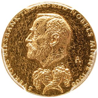 c 1975 GOLD NOBEL Nominating Medal for LARS ERNSTER, Exceedingly Rare PCGS SP-66