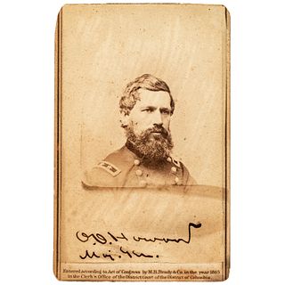 1865 OLIVER OTIS HOWARD Civil War Union Major General Signed Carte de Viste