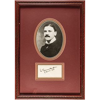 Author W. SOMERSET MAUGHAM Framed Photograph, Autograph Card Signed