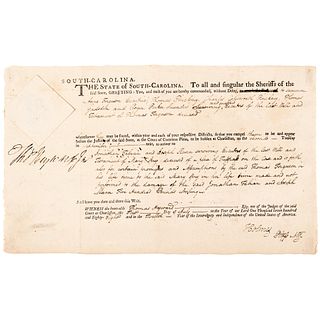 1788 South Carolina Document Signed THOMAS HEYWARD + CHARLES COTESWORTH PINCKNEY