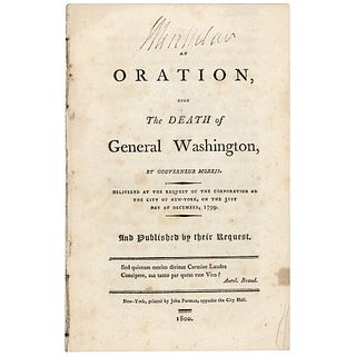 STEPHEN VAN RENSSELAER's Signed: An Oration Upon the Death of General Washington