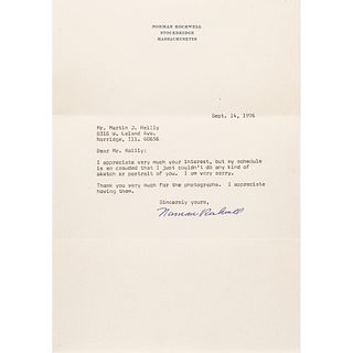 NORMAN ROCKWELL Typed Letter Signed on his Stockbridge, MA Stationary