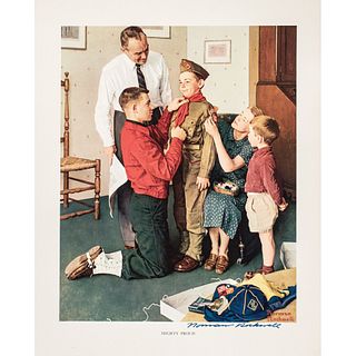 NORMAN ROCKWELL Signed Color Print titled, MIGHTY PROUD