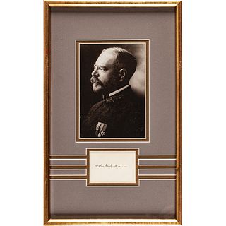 JOHN PHILIP SOUSA Autograph Card Signed, Nicely Framed with Photograph