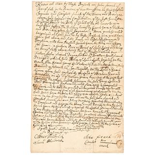 1754 MESHECH WEARE Signed New Hampshire Land Sale Document