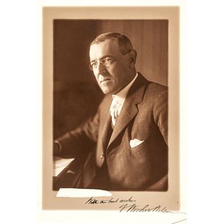 President WOODROW WILSON Signed and Inscribed Studio Photograph