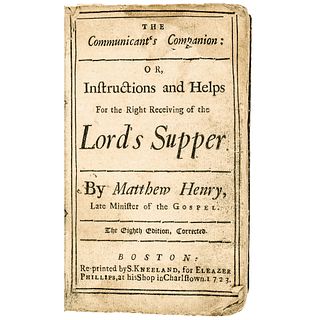 1723 Reverend John Lothrop Son, Captain John Lothrop Signed Religious Book 