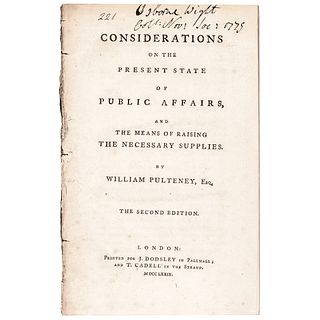 1779 Conciliatory Bill Offering American Colonies Dominion Status to Congress